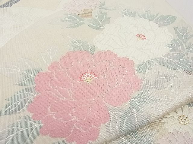 平和屋着物■六通柄袋帯 唐織 地紙花文 金糸 逸品 n-rc0630