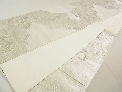平和屋着物■六通柄袋帯 立波鳳凰花文 銀糸 逸品 DAAA3031rt