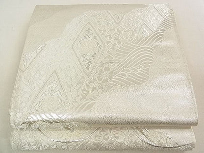 平和屋着物■六通柄袋帯 立波鳳凰花文 銀糸 逸品 DAAA3031rt
