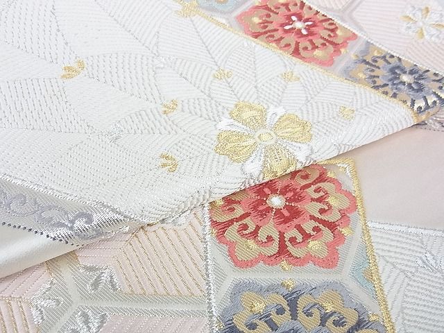 平和屋着物■六通柄袋帯 正倉院花文 金銀糸 逸品 DAAB2030az