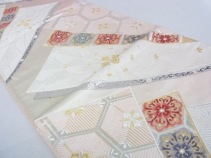 平和屋着物■六通柄袋帯 正倉院花文 金銀糸 逸品 DAAB2030az