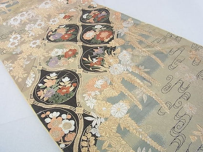 平和屋着物■六通柄袋帯 立涌花文 金銀糸 逸品 DAAB2048az