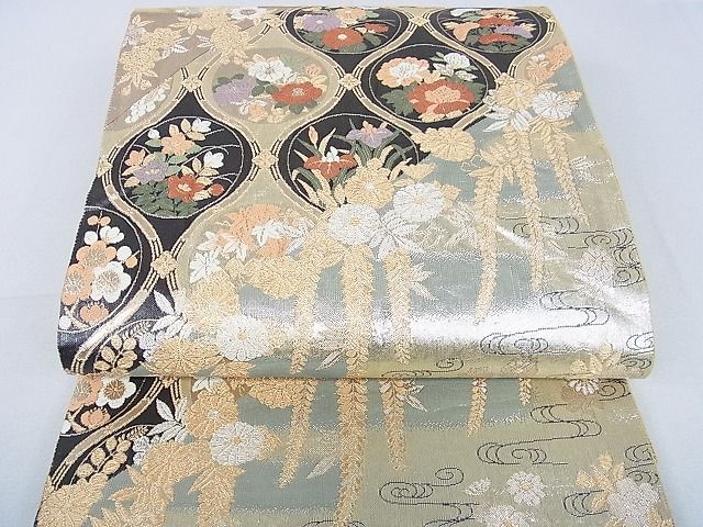 平和屋着物■六通柄袋帯 立涌花文 金銀糸 逸品 DAAB2048az