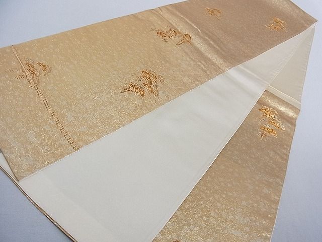 平和屋着物■六通柄袋帯 松 金糸 正絹 逸品 AAAC2077Aog