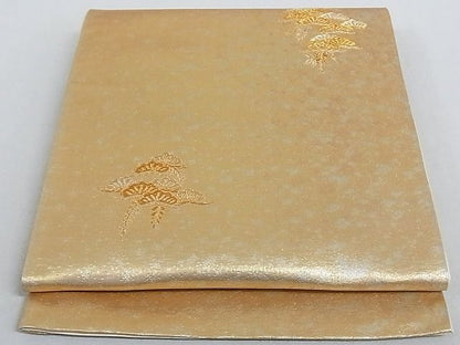 平和屋着物■六通柄袋帯 松 金糸 正絹 逸品 AAAC2077Aog