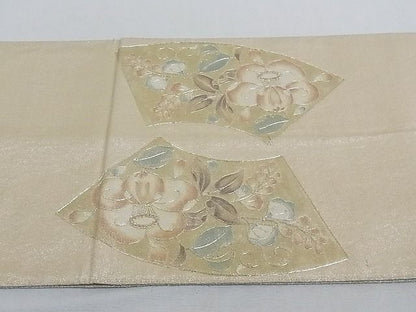 平和屋着物■太鼓柄袋帯 駒刺繍 辻が花 銀糸 正絹 逸品 AAAC2080Aog