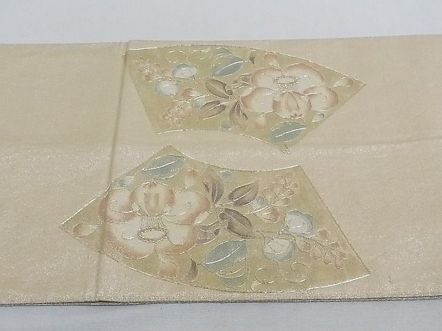 平和屋着物■太鼓柄袋帯 駒刺繍 辻が花 銀糸 正絹 逸品 AAAC2080Aog