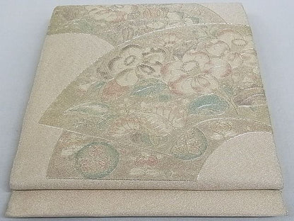 平和屋着物■太鼓柄袋帯 駒刺繍 辻が花 銀糸 正絹 逸品 AAAC2080Aog