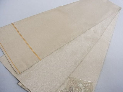 平和屋着物■太鼓柄袋帯 駒刺繍 辻が花 銀糸 正絹 逸品 AAAC2080Aog