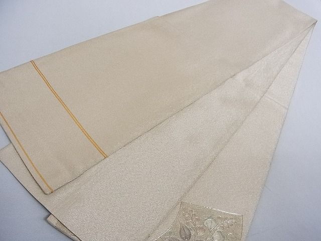 平和屋着物■太鼓柄袋帯 駒刺繍 辻が花 銀糸 正絹 逸品 AAAC2080Aog