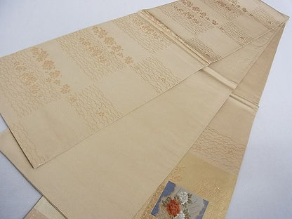 平和屋着物■太鼓柄袋帯 唐織 色紙重ね花鳥文 金糸 正絹 逸品 AAAC2083Aog