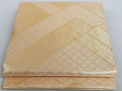 平和屋着物■佐賀錦 全通柄袋帯 松皮菱文 金糸 正絹 逸品 AAAC2115Aog