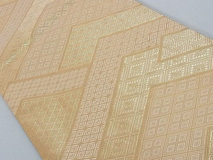 平和屋着物■佐賀錦 全通柄袋帯 松皮菱文 金糸 正絹 逸品 AAAC2115Aog