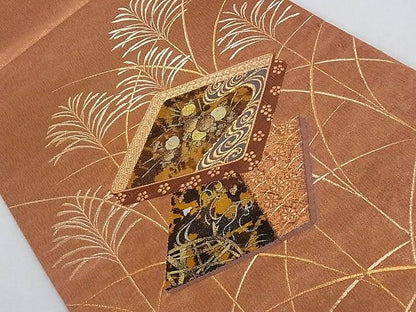 平和屋着物■太鼓柄袋帯 花菱文 篭甲箔 正絹 逸品 AAAC2117Aog