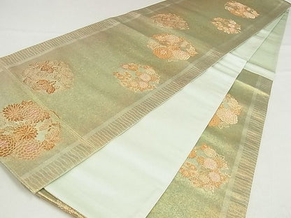 平和屋着物■六通柄袋帯 花丸文 金糸 引箔 正絹 逸品 AAAC2794Ahg