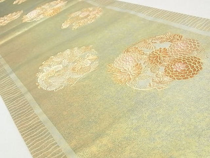 平和屋着物■六通柄袋帯 花丸文 金糸 引箔 正絹 逸品 AAAC2794Ahg