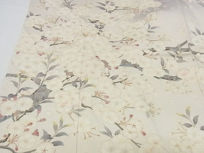 平和屋本店●極上　名門染元　秀美　十日町友禅　龍谷　訪問着　桜　暈し染め　正絹　逸品　KAAA0376kk4
