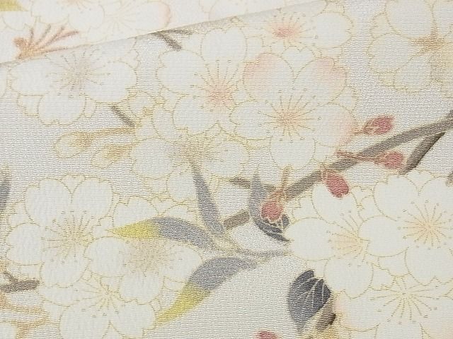 平和屋本店●極上　名門染元　秀美　十日町友禅　龍谷　訪問着　桜　暈し染め　正絹　逸品　KAAA0376kk4