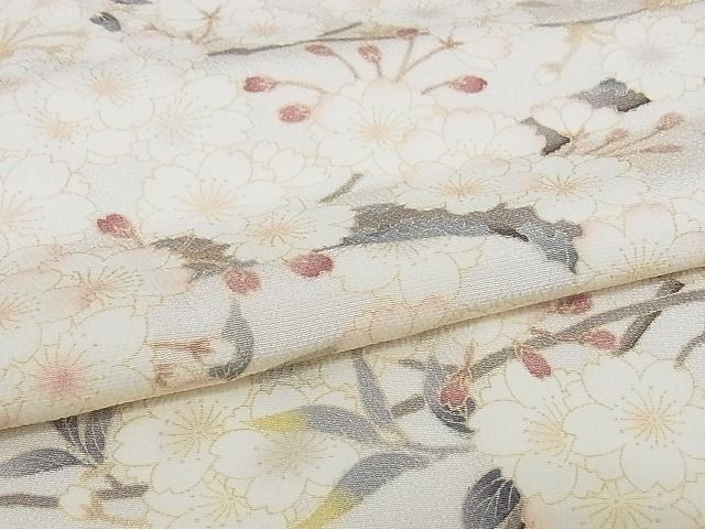 平和屋本店●極上　名門染元　秀美　十日町友禅　龍谷　訪問着　桜　暈し染め　正絹　逸品　KAAA0376kk4