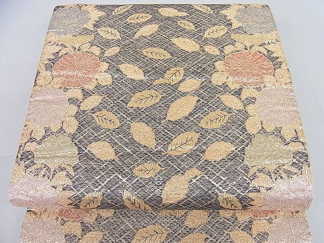 平和屋着物■六通柄袋帯 草花文 金糸 逸品 DAAA7175sf