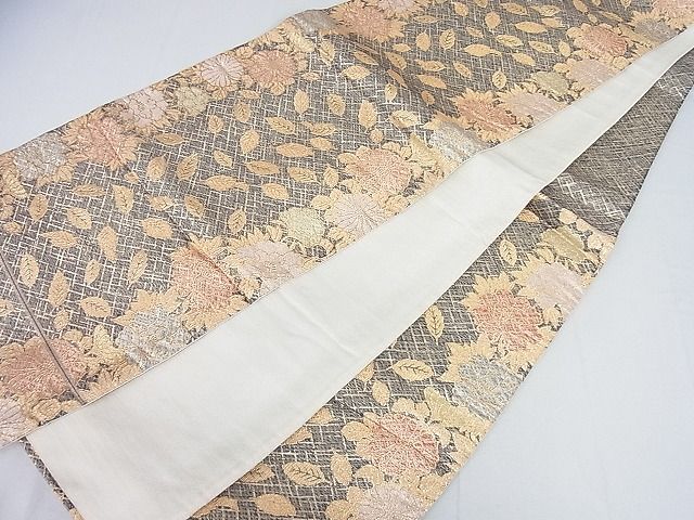 平和屋着物■六通柄袋帯 草花文 金糸 逸品 DAAA7175sf
