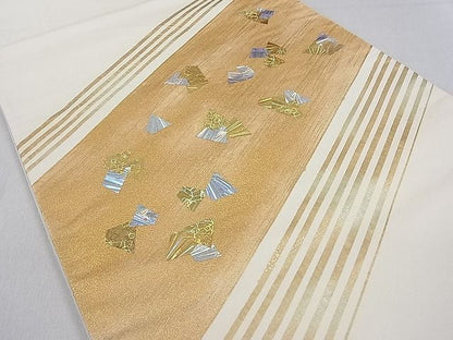 平和屋着物■太鼓柄袋帯　箔散らし　金銀彩　逸品　DAAA8069fe