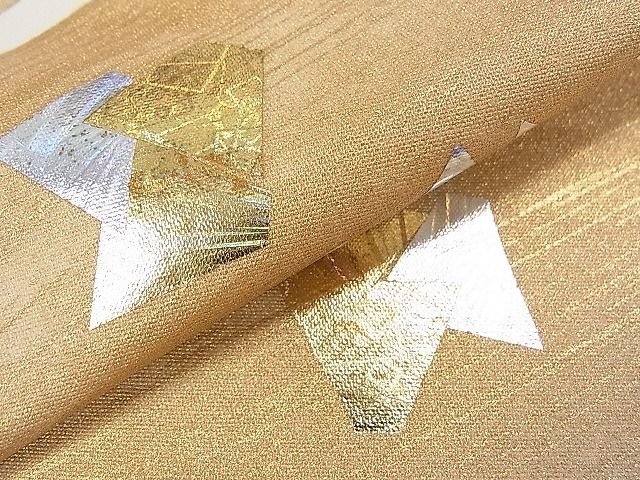 平和屋着物■太鼓柄袋帯　箔散らし　金銀彩　逸品　DAAA8069fe