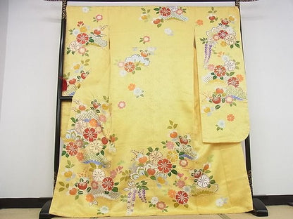 平和屋本店■極上　創業460年・千總　振袖　駒刺繍　誰が袖好み　吉祥花文　金彩　高島屋扱い　正絹　逸品　KAAA0444kk4