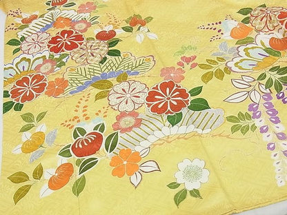 平和屋本店■極上　創業460年・千總　振袖　駒刺繍　誰が袖好み　吉祥花文　金彩　高島屋扱い　正絹　逸品　KAAA0444kk4