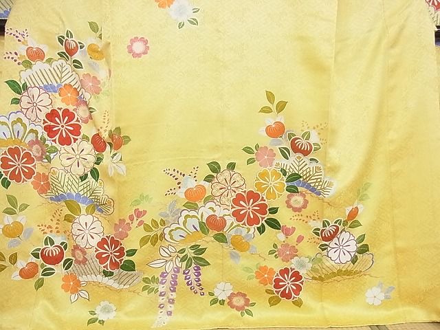 平和屋本店■極上　創業460年・千總　振袖　駒刺繍　誰が袖好み　吉祥花文　金彩　高島屋扱い　正絹　逸品　KAAA0444kk4