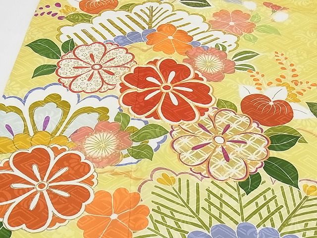 平和屋本店■極上　創業460年・千總　振袖　駒刺繍　誰が袖好み　吉祥花文　金彩　高島屋扱い　正絹　逸品　KAAA0444kk4