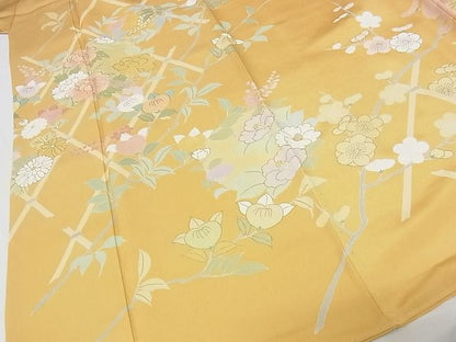 平和屋本店●極上　創業460年・千總　訪問着　刺繍　桧垣花文　金彩　松坂屋扱い　正絹　逸品　KAAA0457kk4