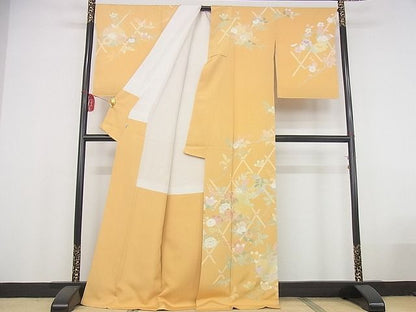 平和屋本店●極上　創業460年・千總　訪問着　刺繍　桧垣花文　金彩　松坂屋扱い　正絹　逸品　KAAA0457kk4
