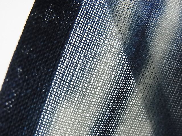 平和屋本店■極上　夏物　銀座もとじ　小紋　紗紬　本藍　間道　正絹　逸品　KAAA0470kk4