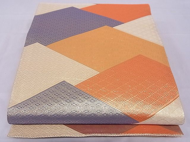 平和屋着物■佐賀錦 全通柄袋帯 菱繋 金糸 正絹 逸品 AAAC1910Ajz