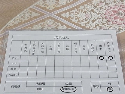 平和屋着物■六通柄袋帯 唐織 地紙重ね正倉院花文 銀糸 正絹 逸品 AAAC2171Aog