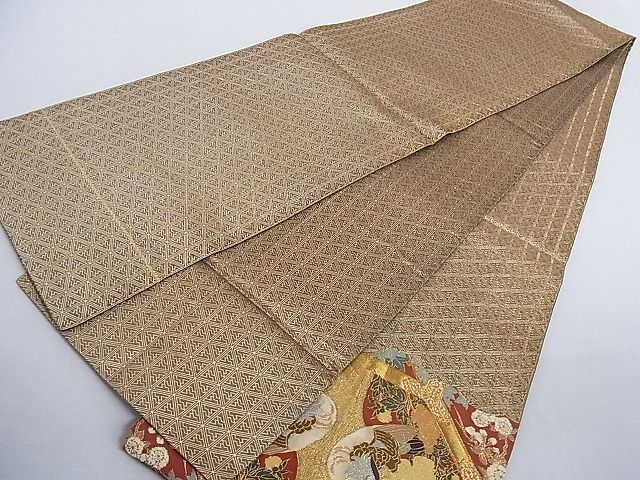 平和屋着物■太鼓柄袋帯 鴛鴦蜀江花文 金銀糸 正絹 逸品 AAAC2139Aog