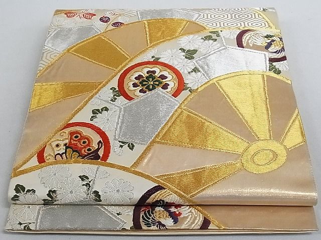 平和屋着物■六通柄袋帯 唐織 錦繍 片輪車花文 金銀糸 正絹 逸品 AAAC2156Aog
