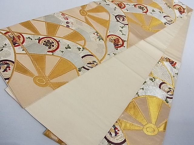 平和屋着物■六通柄袋帯 唐織 錦繍 片輪車花文 金銀糸 正絹 逸品 AAAC2156Aog