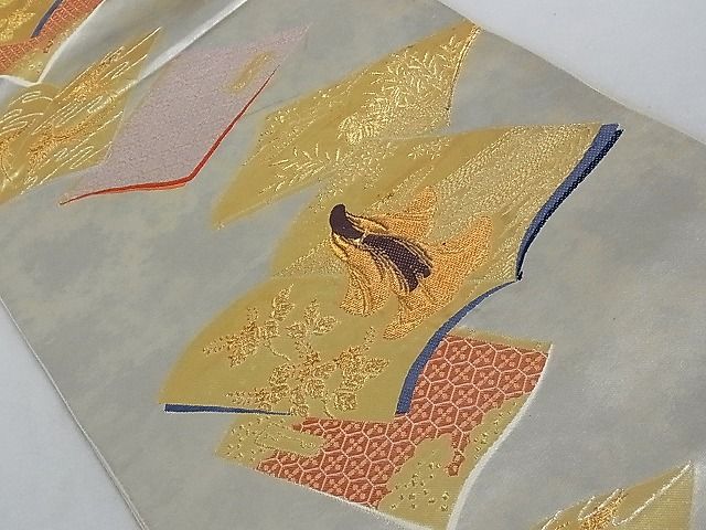 平和屋着物□六通柄袋帯 冊子女人文 金糸 引箔 正絹 逸品