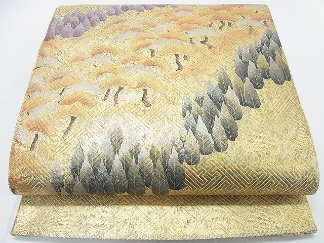 平和屋着物■佐賀錦 太鼓柄袋帯 風景文 金銀彩 逸品 DAAA9159ox