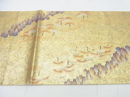 平和屋着物■佐賀錦 太鼓柄袋帯 風景文 金銀彩 逸品 DAAA9159ox