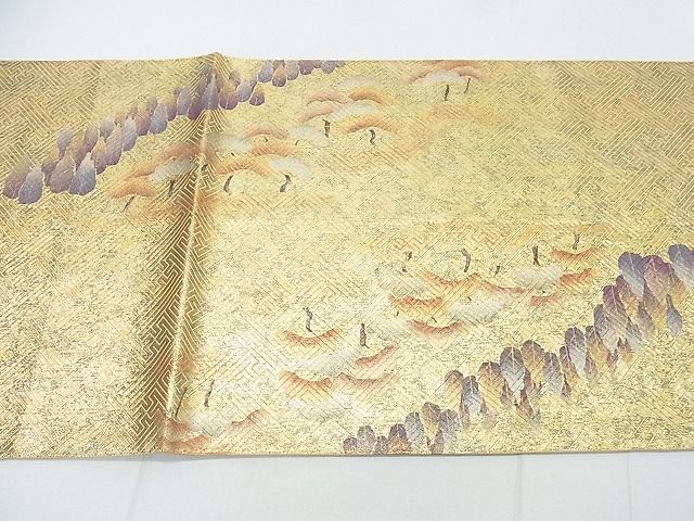 平和屋着物■佐賀錦 太鼓柄袋帯 風景文 金銀彩 逸品 DAAA9159ox