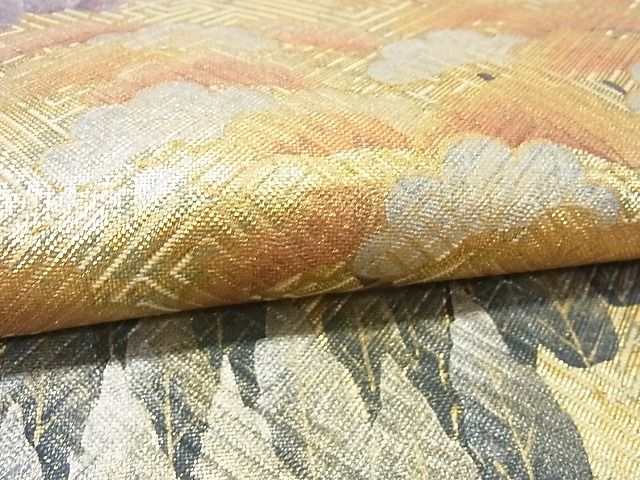 平和屋着物■佐賀錦 太鼓柄袋帯 風景文 金銀彩 逸品 DAAA9159ox