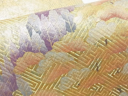 平和屋着物■佐賀錦 太鼓柄袋帯 風景文 金銀彩 逸品 DAAA9159ox