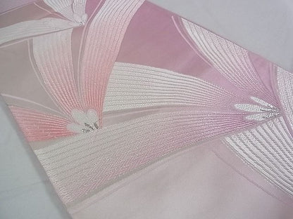 平和屋着物■西陣 六通柄袋帯 松葉文 銀糸 証紙付き 逸品 DAAB0063ud