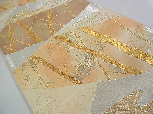 平和屋着物■六通柄袋帯 流水竹文 金銀糸 逸品 DAAB0069ud
