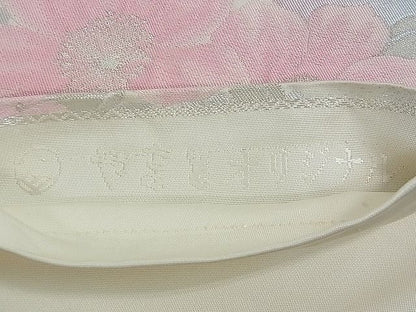 平和屋着物■六通柄袋帯 扇面草花文 銀糸 逸品 DAAB0070ud