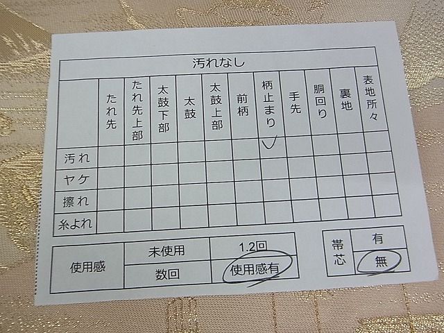 平和屋着物■六通柄袋帯 色紙重ね人物風景文 金糸 逸品 DAAB0075ud