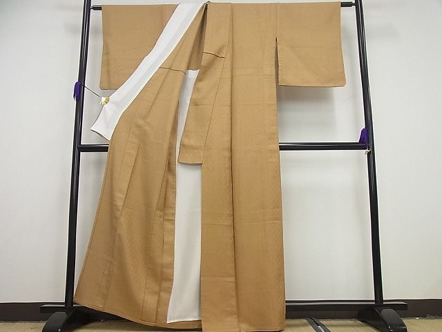 期間限定セール30％off●希少　伊兵衛織　工芸手織　入子菱　飴色地　逸品4s580